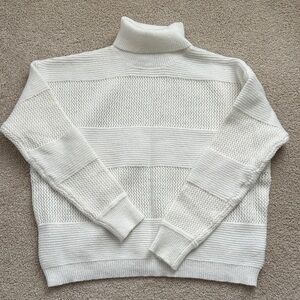Rachel Zoe Cream Turtleneck Sparkle Sweater
